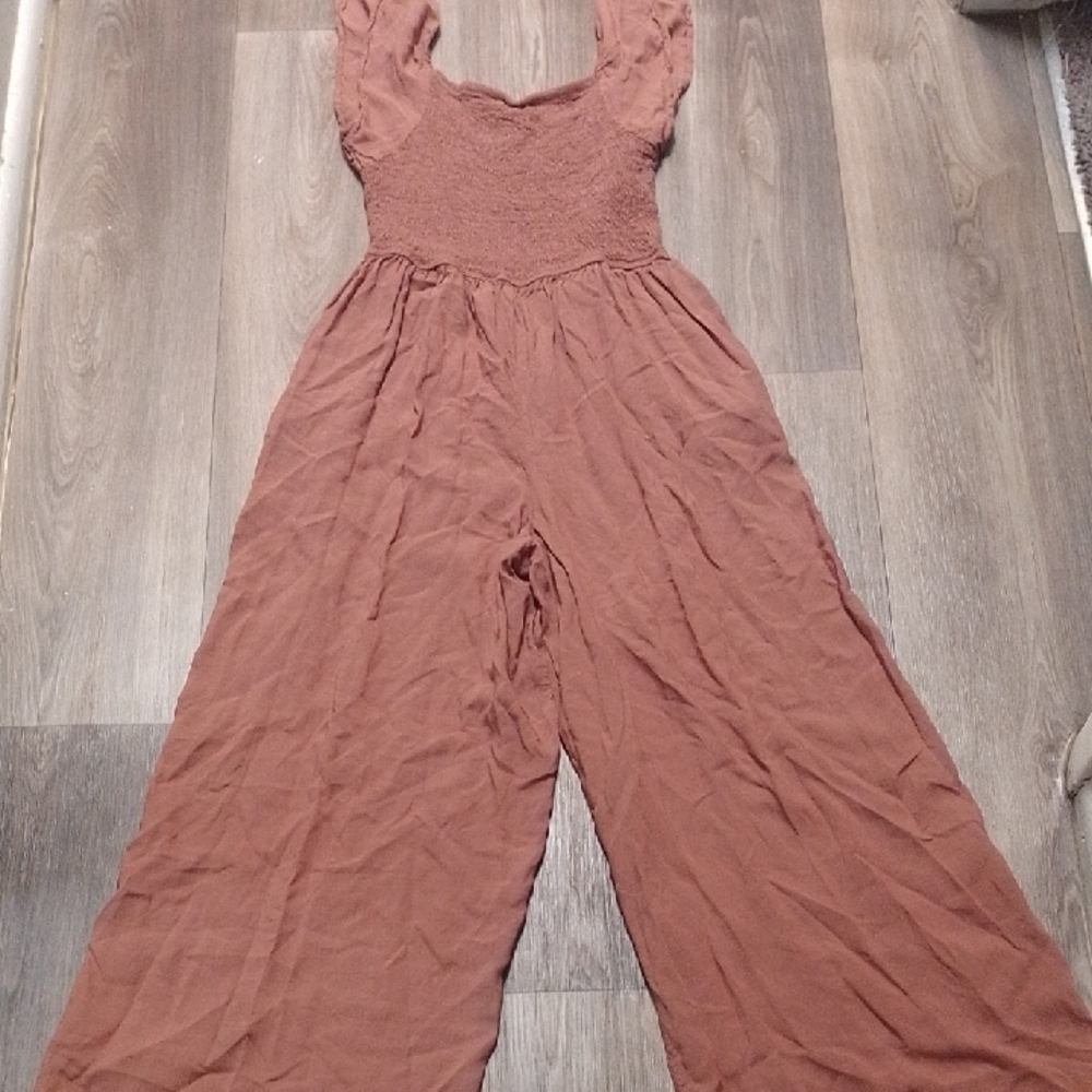 Prana Brown Jumpsuit with Wide-Leg Palazzo Style - Picture 7 of 7